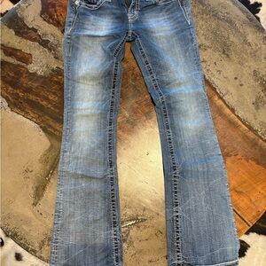 Miss Me Blue Boot Cut Jeans with Vintage Aesthetic